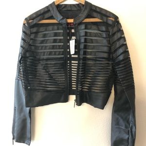 Women’s black biker jacket